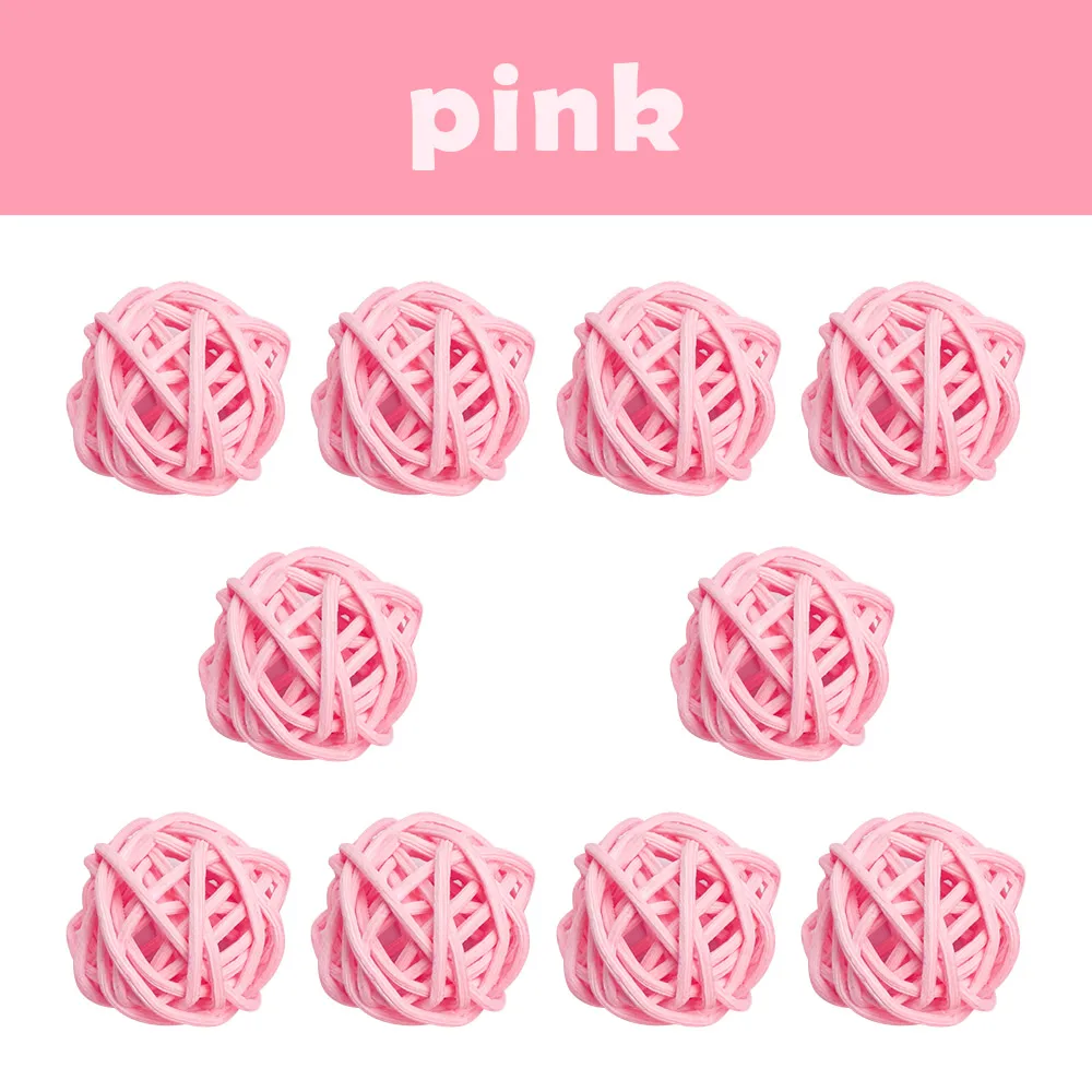 pink 10 шт. 3 см Искусственный соломенный шар Свадебные украшения для дома на Рождество ротанговый шар самодельная занавеска Висячие аксессуары - Цвет: pink