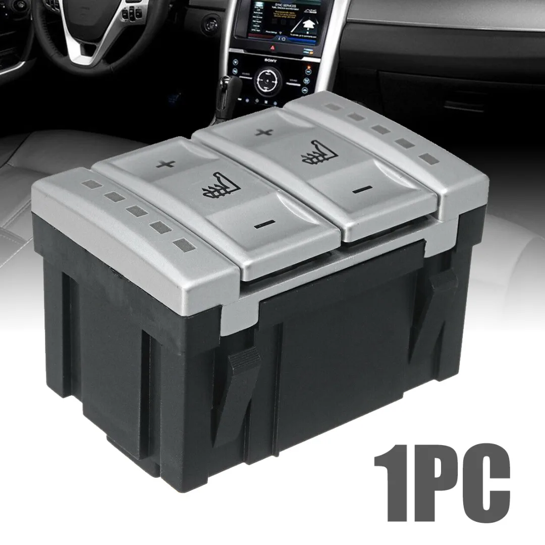 Mayitr 1pc Car Heated Seat Button Switch Silver Black BS7T19K314AB For Ford Mondeo MK4 Galaxy MK3 S-MAX