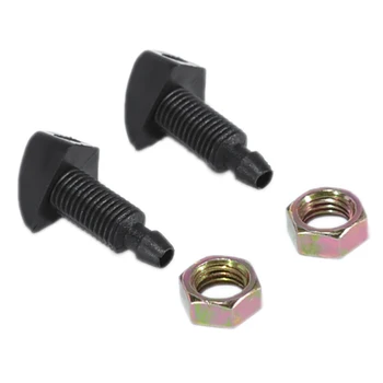 

2pcs Universal Car Vehicle Front Windshield Washer Sprayer Nozzle Plastic Black Universal 34mmX21mm Car Accessories Washer