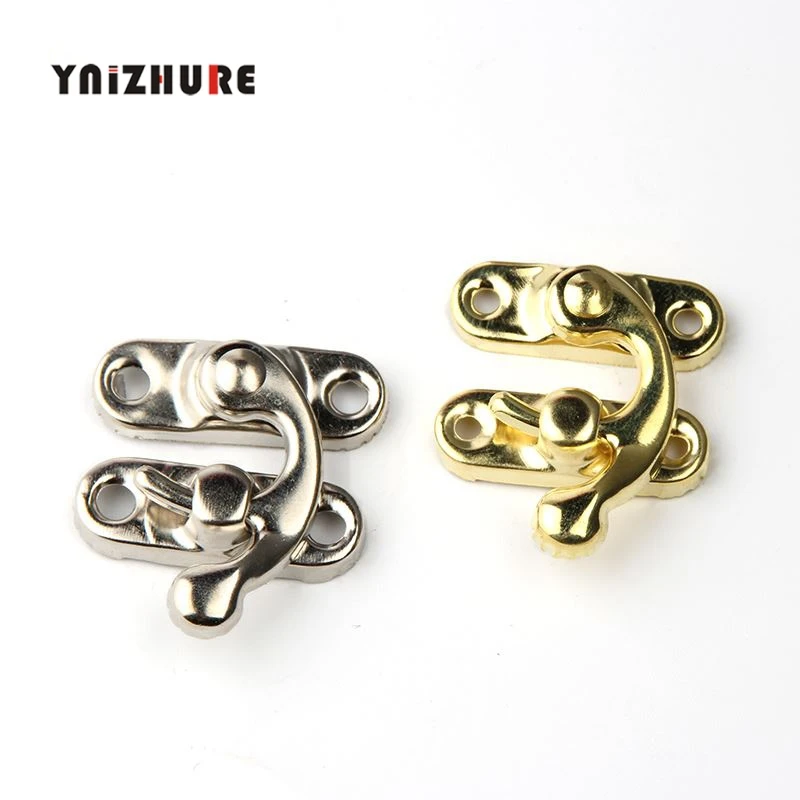

8PCS 29*33mm Decorative Jewelry Gift Box Wooden Box Hasp Antique Suitcase Hook Gold Silver With Screws
