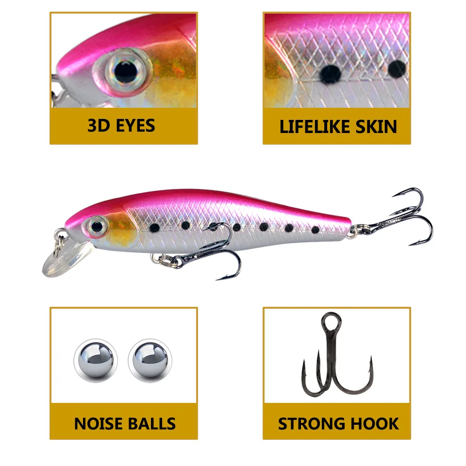 Hot 1PCS 85mm 9.2g Wobblers Japan Model Sinking Minnow Fishing Lures  Jerk Bait Bass Pike Carkbait Swimbait Professional Bait