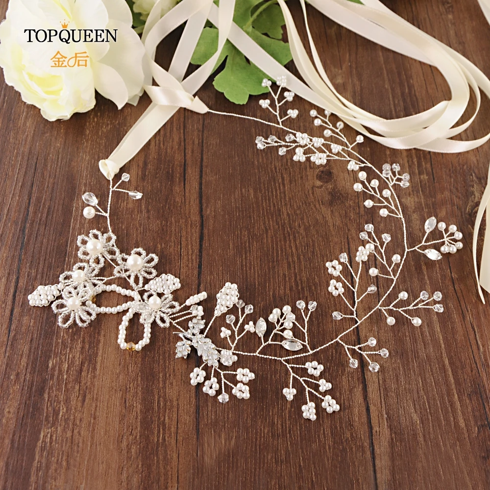 TOPQUEEN SH07 перламутровый пояс с атласной лентой модные свадебные пояса из Бисера модный пояс Хрустальный пояс невесты