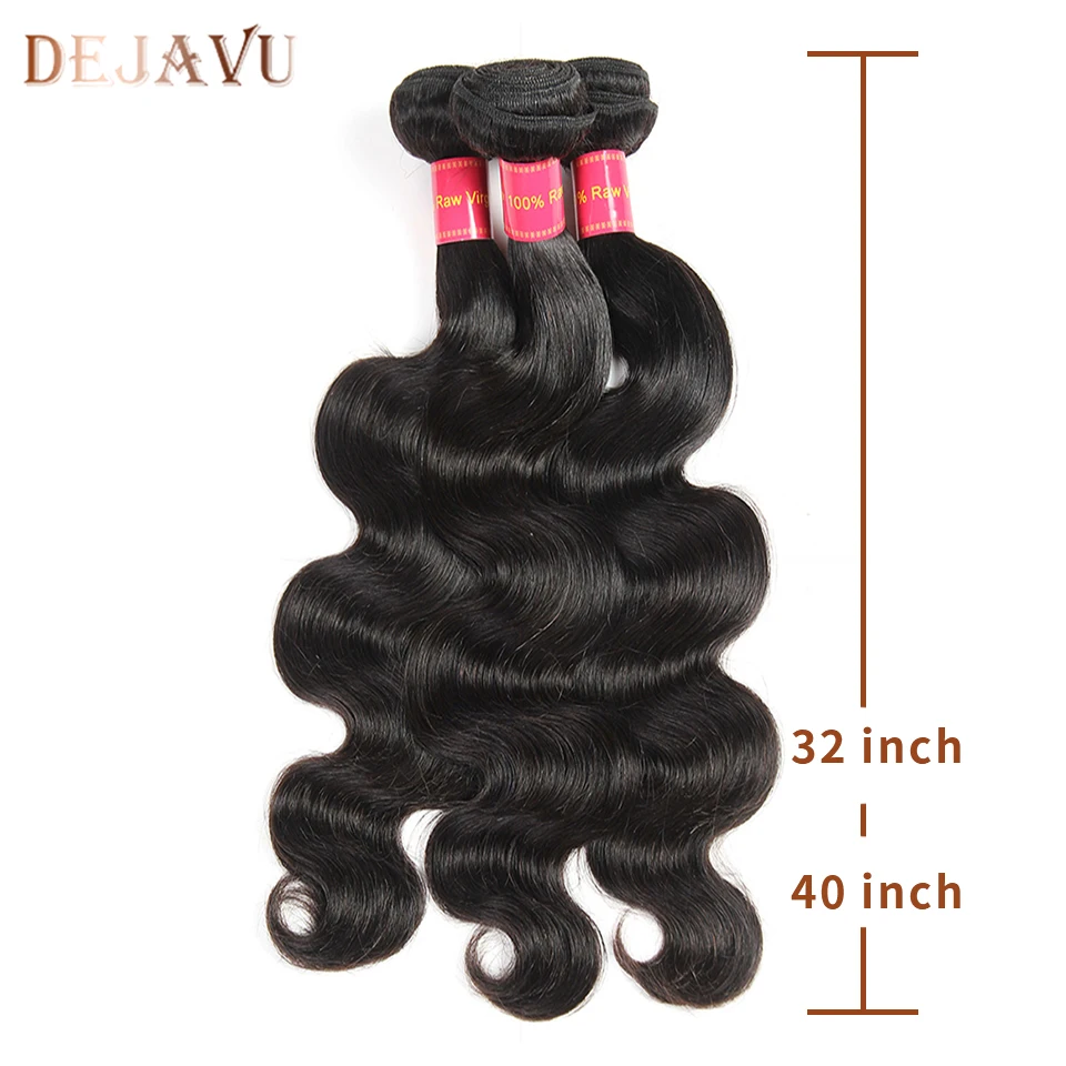 

Dejavu Body Hair Extensions Peruvian 100% Human Hair Weave 3 Bundles 8-40 Inch Remy Natural Bundles 3Piece Free shipping