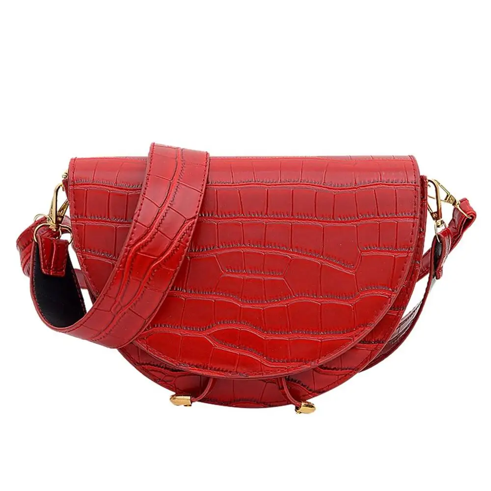 Red B H40, женская сумка через плечо, модная, Аллигатор, полукруг, седельные сумки, крокодил сумки на плечо для женщин, дизайнерские сумки - Цвет: Red B