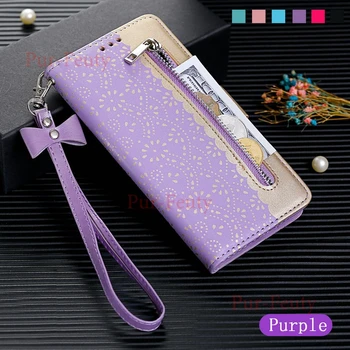 

Case for Luxury Lace Zipper Nova5 T Nova 5T YAL L21 Protective Leather Wallet Flip Cover for Huawei Nova 5T Nova 5 T5 5i Nova5T