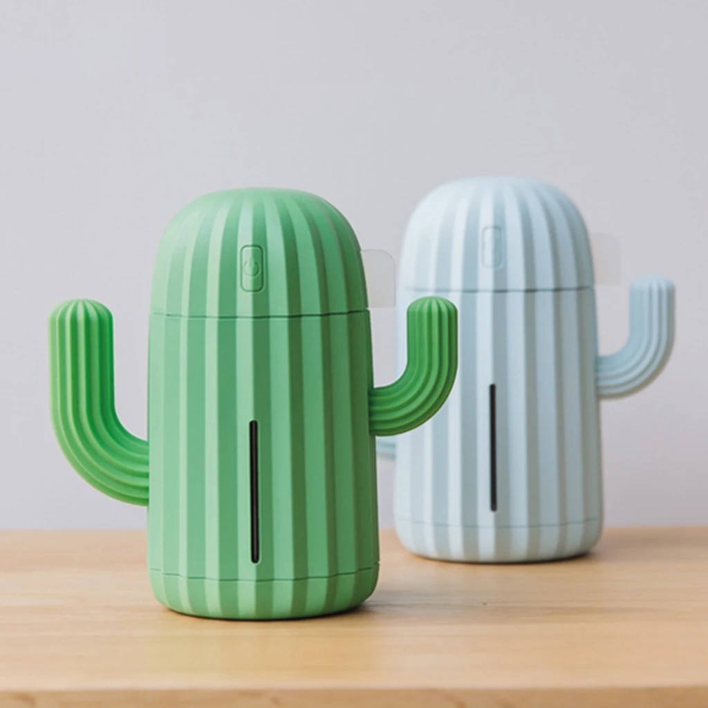 340ML USB Ultrasonic Air Humidifier Cactus Timing Aromatherapy Essential Oil Diffuser Aroma Mist Maker Fogger Mini with light