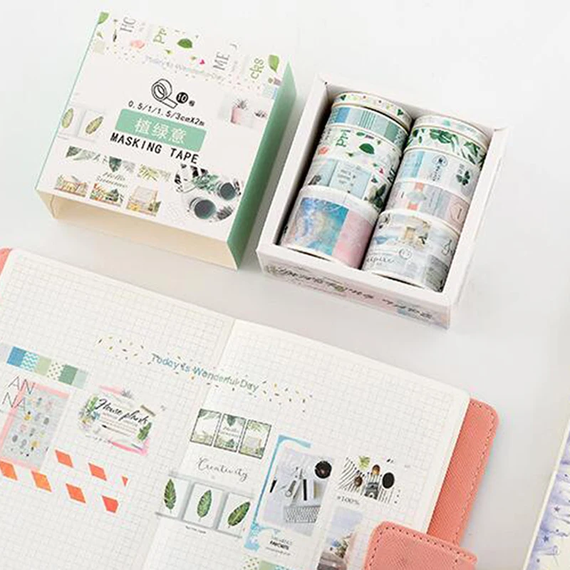 10 шт./компл. мультфильм фольгированные лента Washi японский Бумага DIY планировщик изоляционная лента клейкая наклейки с лентами Декоративные Канцелярские Ленты