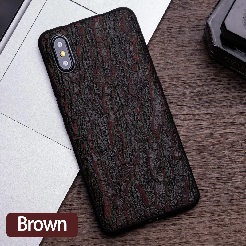 Red brown Воловья кожа чехол для телефона для Xiaomi 8 9 9T A1 A2 A3 lite Poco F1 макс 3 чехол текстура коры для Redmi Note 5 6 6a 7 7a 8 Pro Чехол - Цвет: Red brown