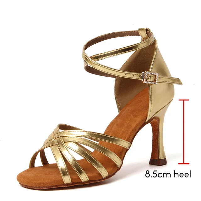 SWDZM Women Latin Dance Shoes Suede Soles Ballroom Tango Indood Dancing Shoes Cuban Heels Party High Heel Dance Shoes Wholesale Indoor 8.5cm