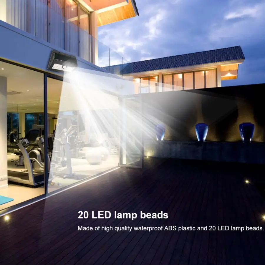 Outdoor Waterproof Lamp 20 LED Solar Power PIR Motion Sensor Wall Light Solar Light