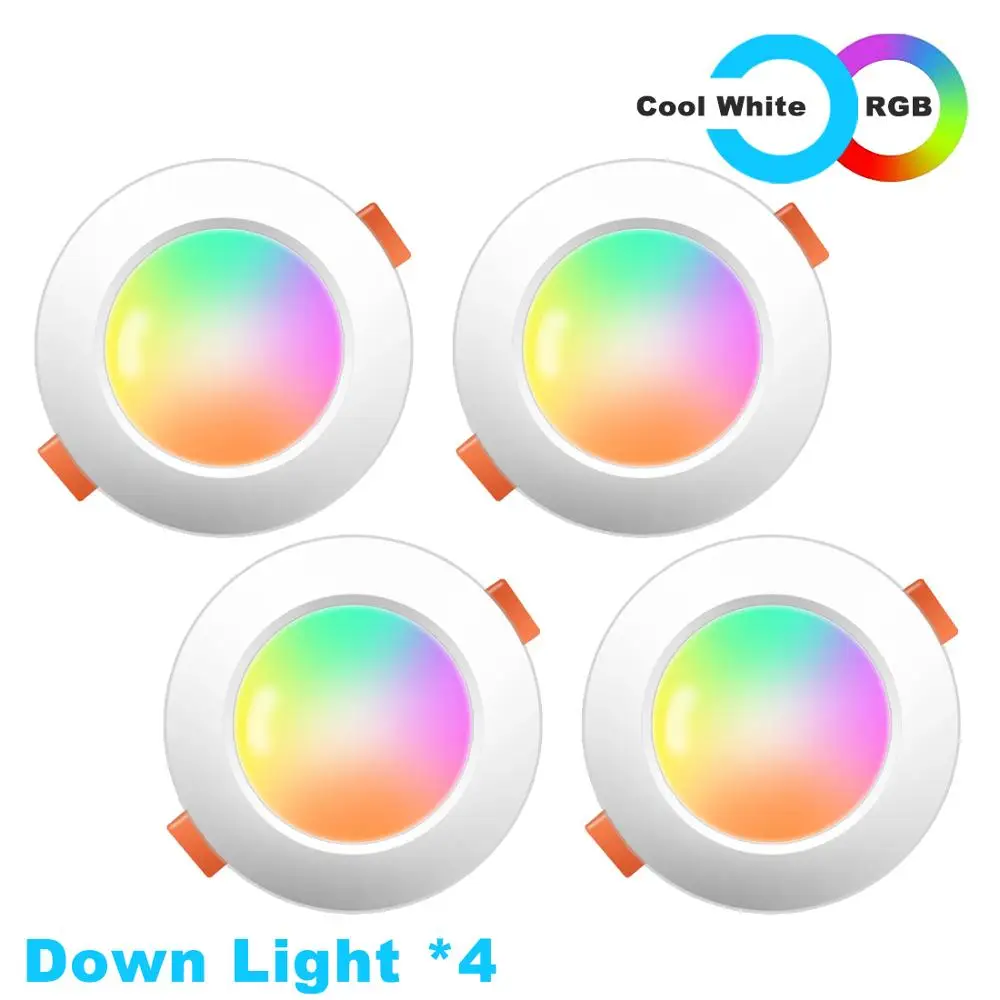 12v led downlight 7W LED Downlight RGBW Dimmable Smart Lamp LED Ceiling Light Spotlight Color Changing bulb with Remote Control AC 220V 110V IP44 orlight downlight LED Downlights