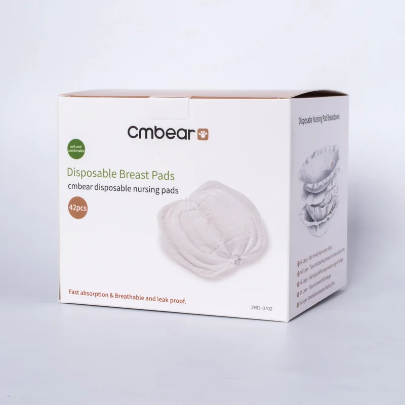 Cmbear 42 шт./лот, хлопковые одноразовые подушечки для грудного вскармливания, дышащие супер впитывающие накладки для беременных, одноразовые накладки для груди
