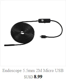 LESHP 6LED 1/1. 5/2/3,5/5 м 5,5 мм линза эндоскопа Водонепроницаемый IP67 инспекционный бороскоп для андроида ПК USB Кабельный эндоскоп