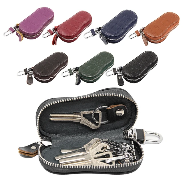 Echtem Leder Schlüsselbund Unisex Schlüssel Tasche Multifunktions Organizer  Brieftasche Halter Smart Haushälterin Auto Kleinen Schlüssel Fall