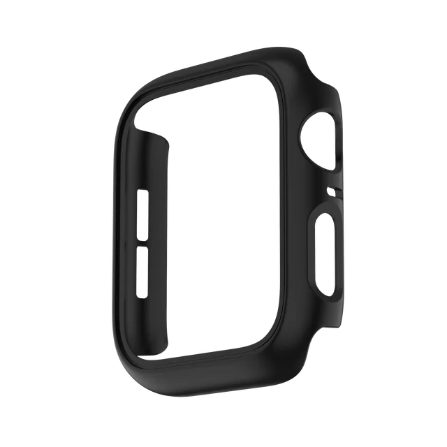 Matte Case for Apple Watch 45mm 41mm 38mm 42mm 40mm 44mm, Hard PC Bumper Protective Cover Frame for iWatch SE 7 6 5 4 3 2 1 Black