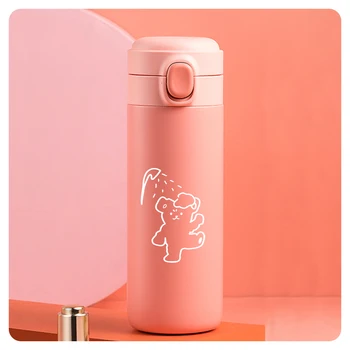 

320ml 420ml Cute Bear Portable High Quality Leak-proof Water Bottle Tour Outdoor Sport Drinking Water Bottle 316 Stainless Steel