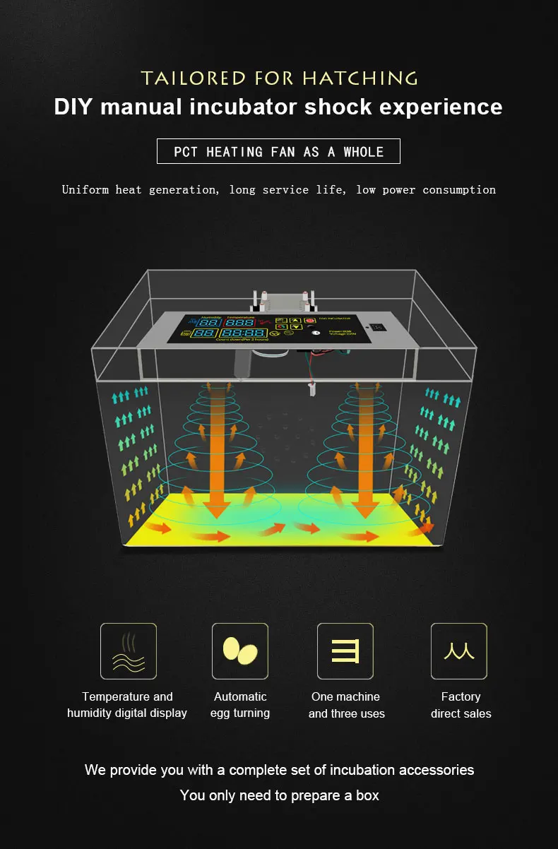Мини инкубатор контроллер Набор яйцо птицы отопление инкубационное влажность DIY дисплей аксессуары набор для курицы утка гусь