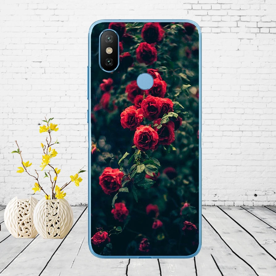 14 06DD красивый сад красные розы цветы Мягкий силиконовый чехол для Xiao mi Red mi 6 6a mi 8 a2 lite note 5 6 pro 7 Case - Цвет: 14