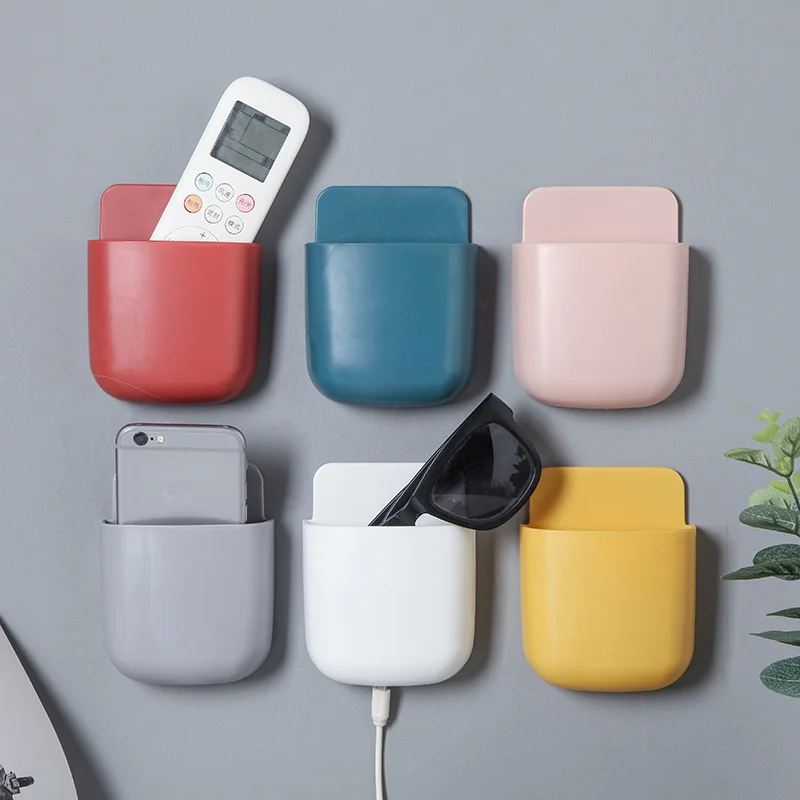 

Wall Mounted Storage Box Creative Remote Control Storage Organizer Case For Air Conditioner TV Mobile Phone Plug Holder Wholesa