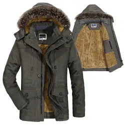 Зимняя мужская куртка, 5XL, 6XL, хлопковая подкладка, теплая парка, пальто, повседневное, искусственный мех, с капюшоном, флис, длинная, мужская