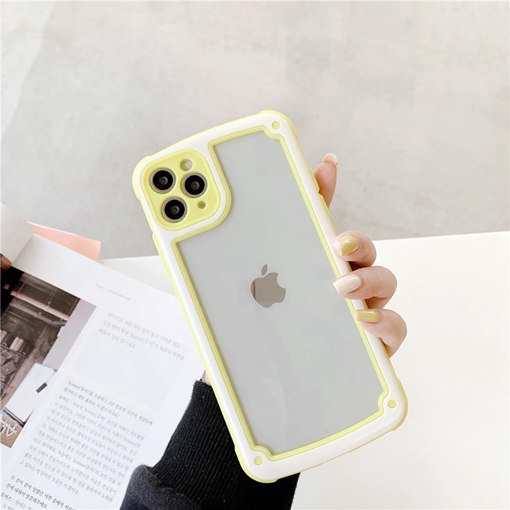 US $569.00 300pcs Candy Color Frame Shockproof Phone Case For IPhone 11 Pro XR XS Max 6s 7 8 Plus Camera Protection Case Arylic Phone Cover