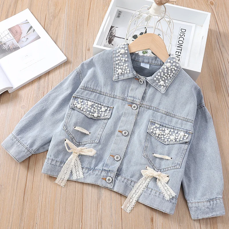 

Girls Beads Jacket Coat Spring And Autumn 2020 New Style CHILDREN'S Garment Korean-style Fashionable Online Celebrity GIRL'S Wes