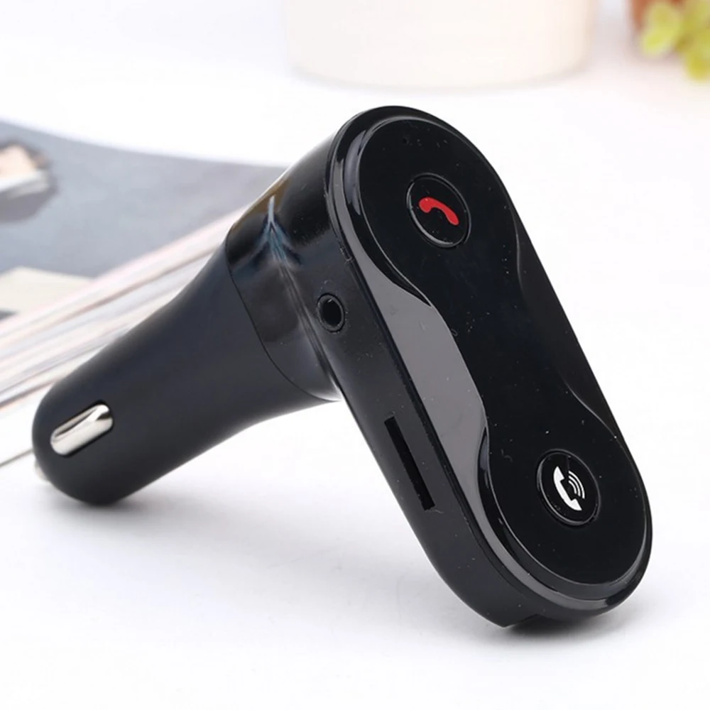Автомобильное зарядное устройство с Bluetooth, MP3-плеер, свободная от рук, вставная карта, u-диск, fm-передатчик, USB зарядное устройство, адаптер, музыкальный плеер для автомобиля C8 - Формат цифровых медиаданных: Black