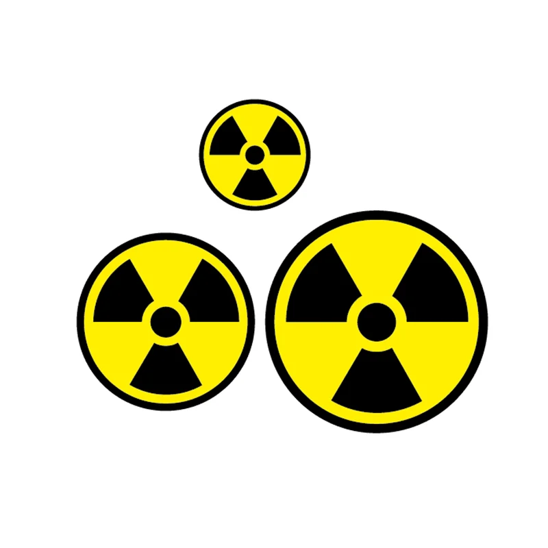 2pcs Funny Nuclear Radiation Warning Mark Car Sticker Vinyl Decal car sticker car stickers car body stickers