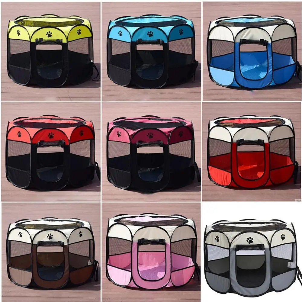 

Portable Breathable Pet Cage Pet Fence Dog Kennel Folding Fence Oxford Cloth Waterproof Durable Kennel Tent