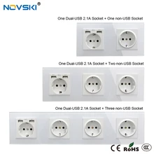 Best Offers Dual USB 2.1A Hybrid Plug Wall Crystal Glass Panel Power Socket Grounded 16A Quadruple Electrical Socket White, 5 Years Warranty Best Offers Dual USB 2.1A Hybrid Plug Wall Crystal Glass Panel Power Socket Grounded 16A Quadruple Electrical Socket White, 5 Years Warranty