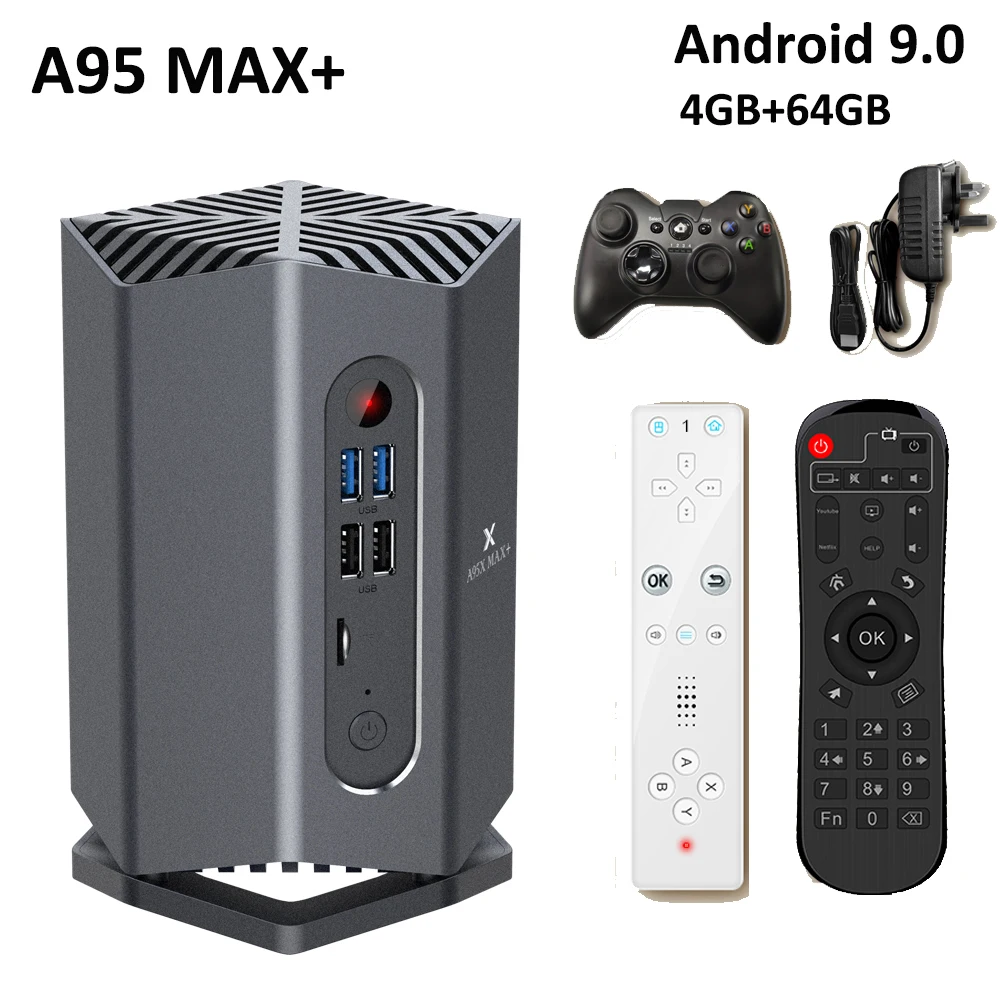 A95X MAX+ Smart Tv Box Amlogic S922X Android 9,0 4 Гб DDR3 64 Гб Игровая приставка 2,4G и 5G двойной WiFi BT4.2 1000M LAN 4K ТВ-приставка