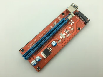 

Red VER007S 0.6M PCI-E 1X to 16X Riser Card Extender PCI Express Adapter USB 3.0 Cable 15Pin SATA Power for Bitcoin Miner Mining