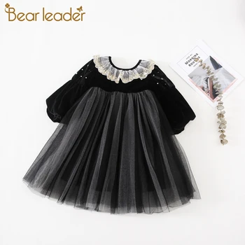 

Bear Leader Children's Dress 1-6 Years Kids Autumn Long Sleeve Casual Dress Girls Mesh Patchwork Fashion Princess Dress Outfits