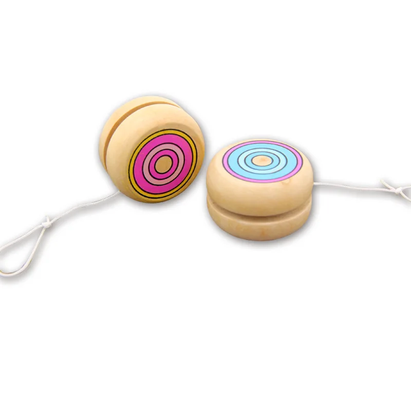 Wooden Cartoon Pattern Yo-Yo Kids Classic Toys Xmas Gifts Party Favors Kindergarten School Carnival Filler Toys for Children
