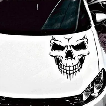 

Large Size 40x36CM Skull Head Car Stickers and Decals Reflective Vinyl Car Styling Auto Engine Hood Door Window Car Decal