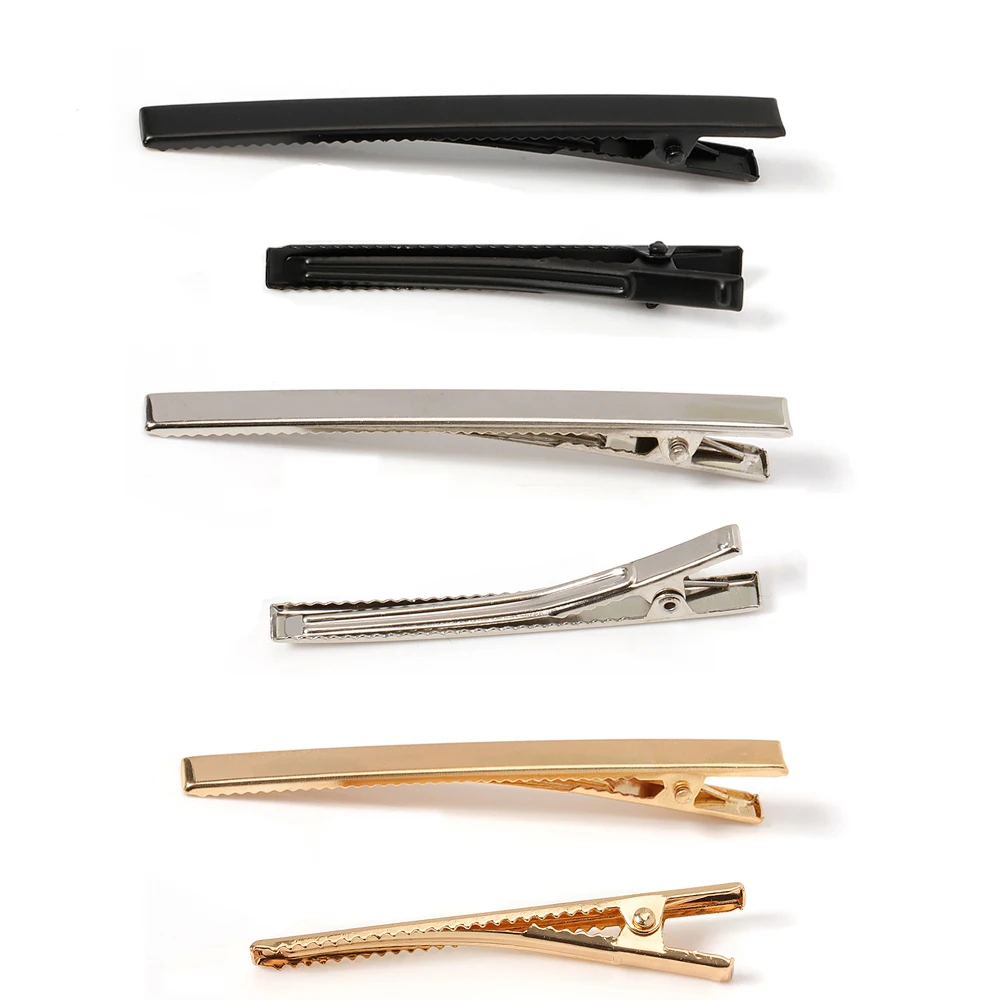 

20Pcs Blank Metal Hair Clips Base for Jewelry Making DIY Girls Rhodium Gold Black Color Hairclips Single Prong Alligator Hairpin