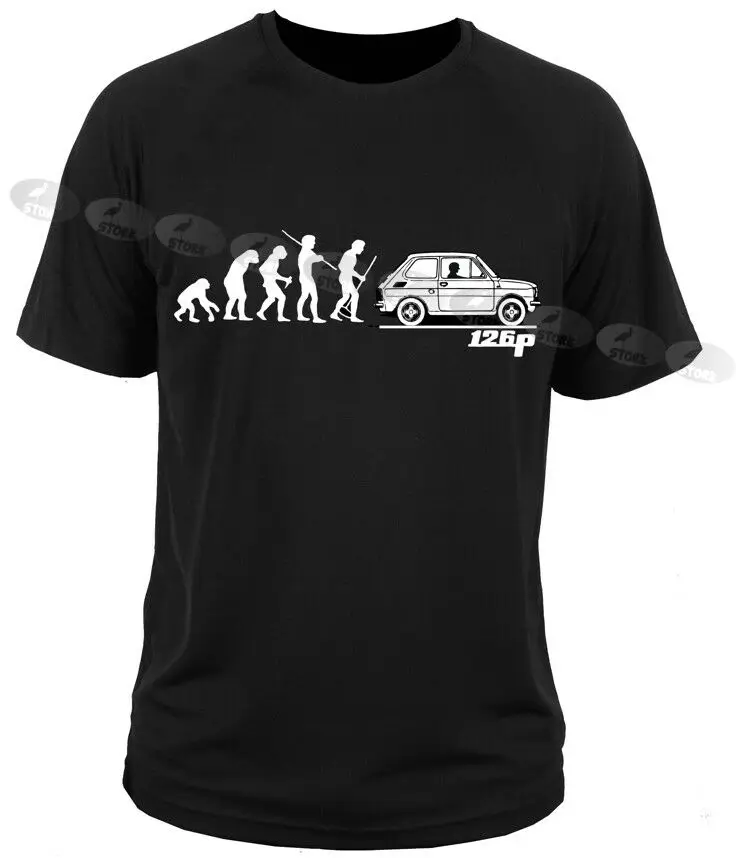 

T shirt t-shirt evolution of FIAT 126p centoventisei maluch polish italian car Short Sleeve Tee Shirt Free Shipping cheap wholes