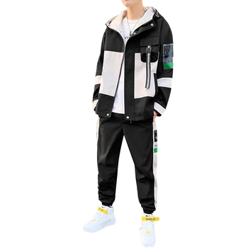 

Fashion Sets Tracksuit Men Autumn Hooded Sweatshirt Drawstring Outfit Sportswear Male Suit Pullover Two Piece Set Casual
