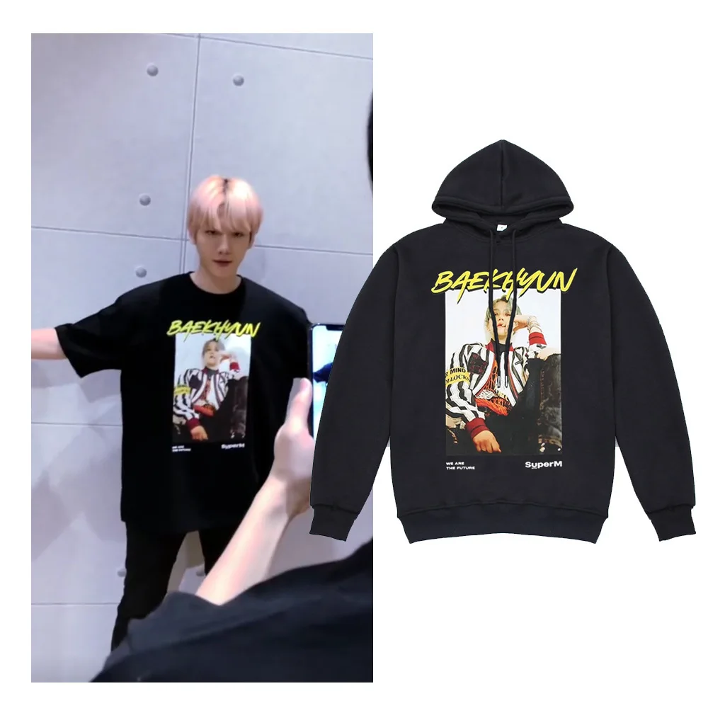  super m Kpop SuperM Hoodies Sweatshirt Jacket Casual Oversized Hoodie Plus Size 4XL Ten Mark Kai Me