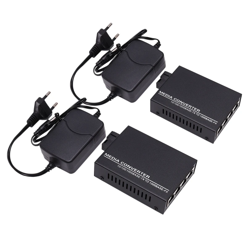 

MOOL HTB-GS14-A/B Gigabit Fiber Transceiver 1 Light 4 Electric Single Mode Single Fiber 4 Port Optical Switch(EU Plug)