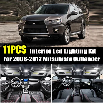 

For Mitsubishi Outlander 2006 2007 2008 2009 2010 2012 11pcs White T10 Light Bulb LED Car Light Interior Kit Map Dome Trunk lam