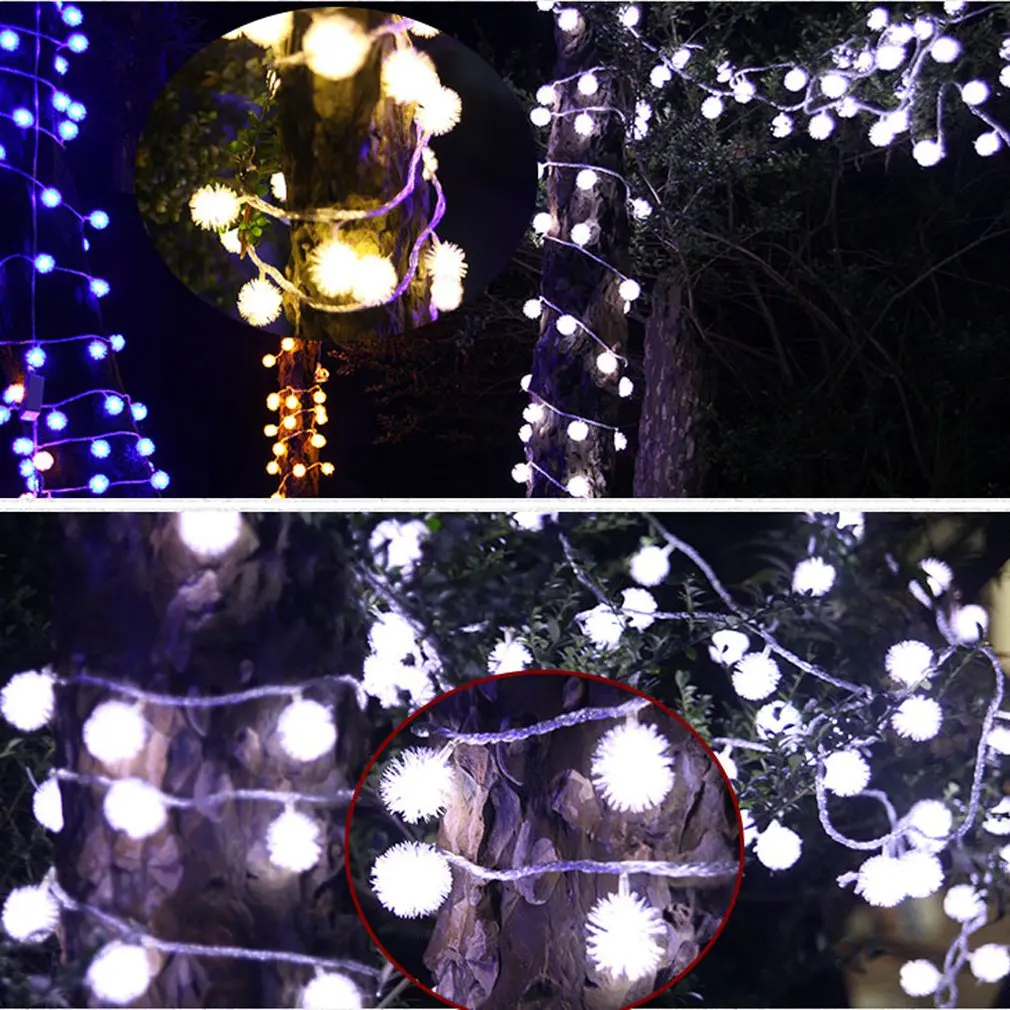 20 Led в форме одуванчика светильник с батареей коробка меховой шар украшение лампы для рождества дома сада декоративные лампы
