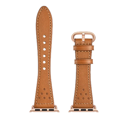 brown Ремешок из натуральной кожи для apple watch band 5 4 44 мм 40 мм correa 42 мм 38 мм ремень высокое качество браслет для iwatch серии 3/2/1 - Цвет ремешка: brown