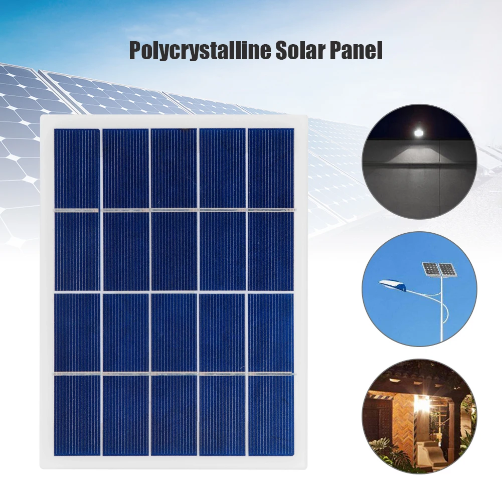 3W 5V Solar Panel Polycrystalline Silicon Solar Battery Charger 170x130mm 