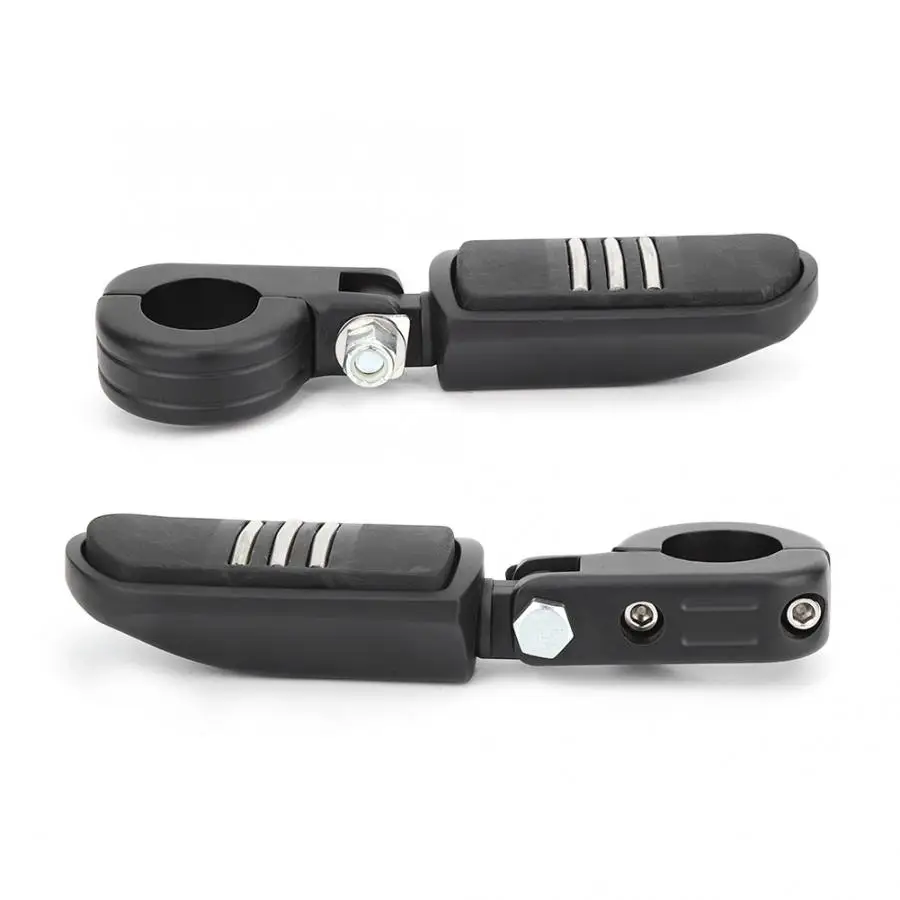 2Pcs 32mm Black Motorcycle Foot Pegs Footrest with Mount Fit For Honda GoldWing GL1500 GL1800 Motorcycle Highway Footpegs