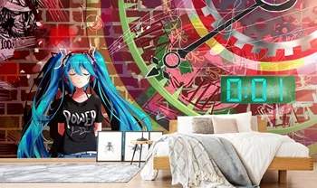 

[Self-Adhesive] 3D Hatsune Miku 471 Japan Anime Wall Paper mural Wall Print Decal Wall Murals Belly