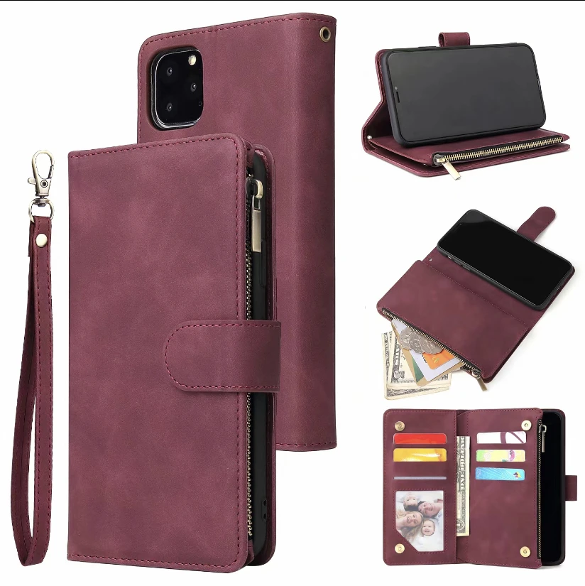 DKS MS Wine red Ретро-альбом для фотографий, кошелек из мягкой кожи, держатель для карт, подставка на магните, Винтажный чехол для huawei p30 p30lite p30pro, чехол для телефона - Цвет: DKS MS Wine red