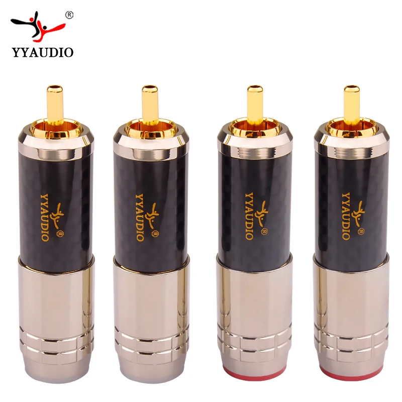 High End 24K Gold plated Brass Male RCA Plug Connector Adapter With Lock Hifi Audio Video AMP TV AV DVD Signal Cable DIY | Электроника