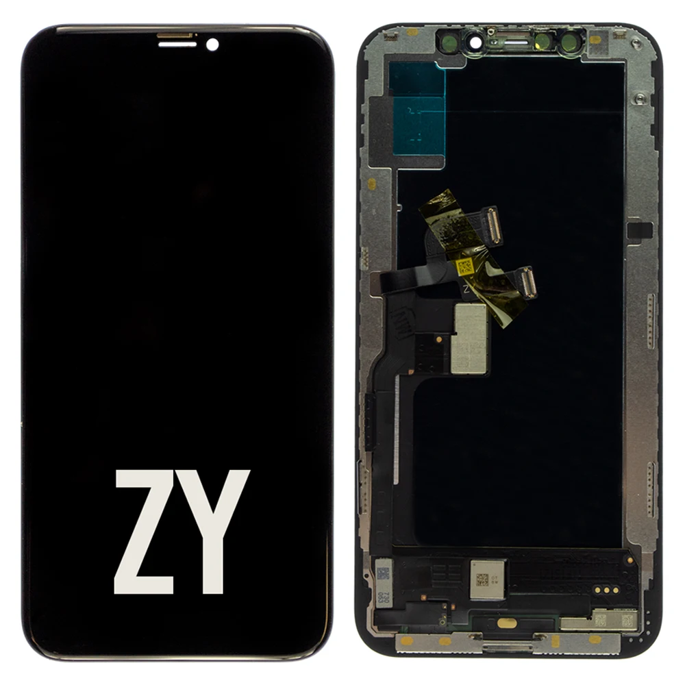 Для iPhone XS ЖК экран и дигитайзер в сборе с заменой рамы черный ZY жесткий OLED для