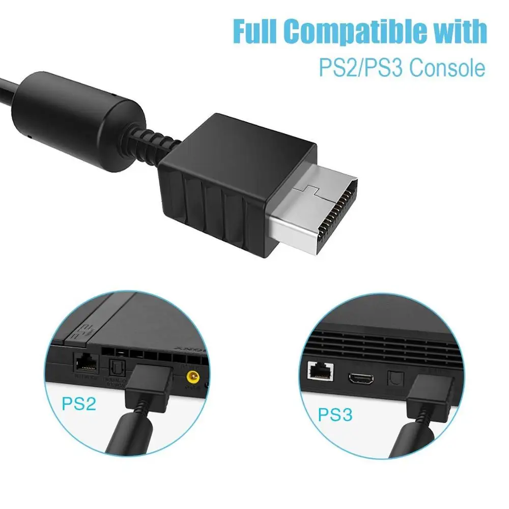 GREATLINK Многокомпонентный AV кабель совместим с PS2/PS3/PS3 Slim HD ТВ-Ready ТВ Компонент HD аудио-и видеокабель 5-проводной 6FT